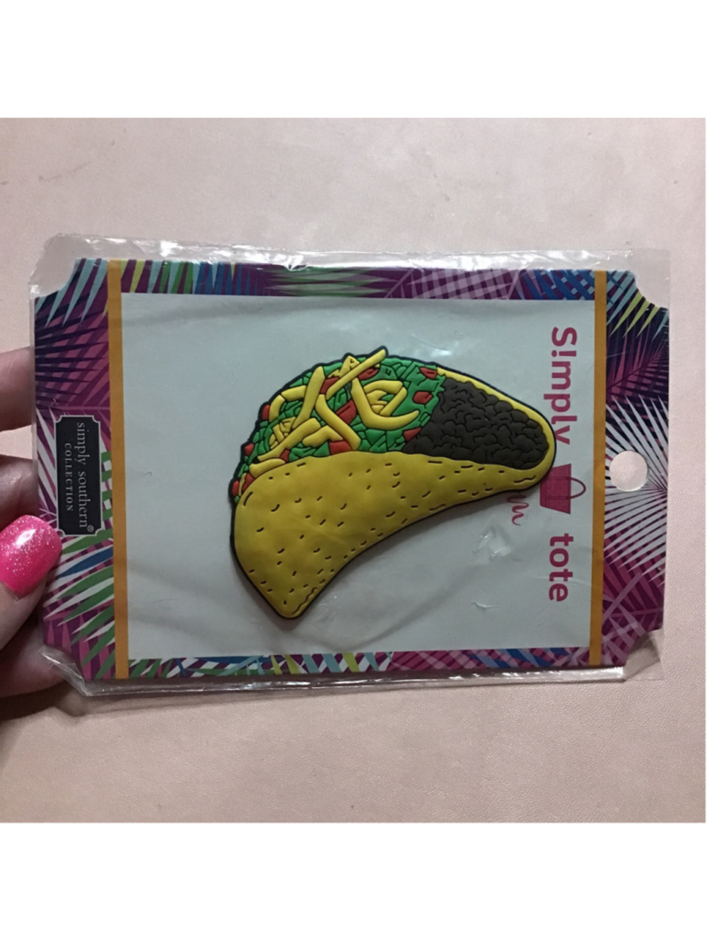 Simply Southern Taco Tote Charm Yellow Green